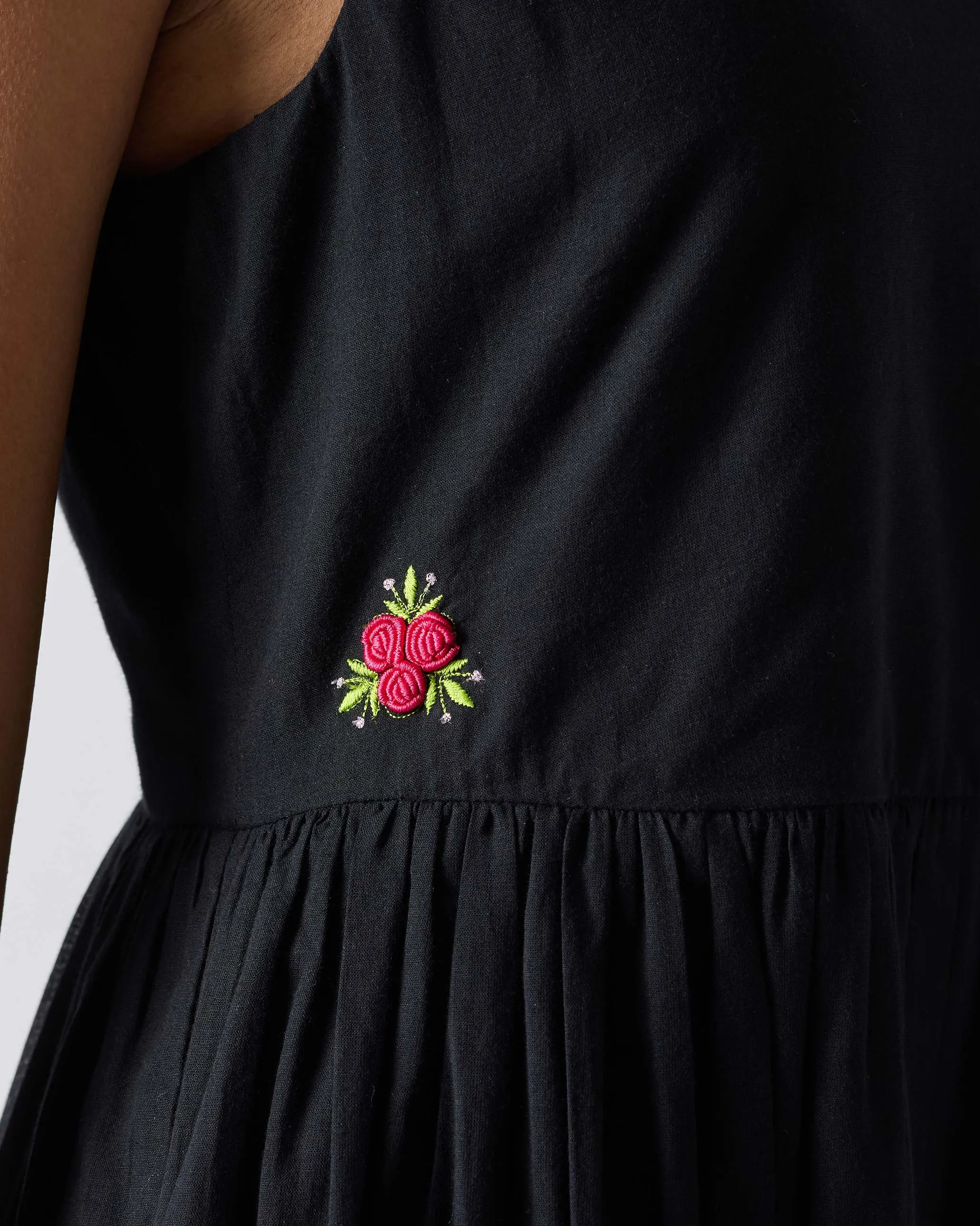 Ashwini Dress - Black Feminine empire waist dress