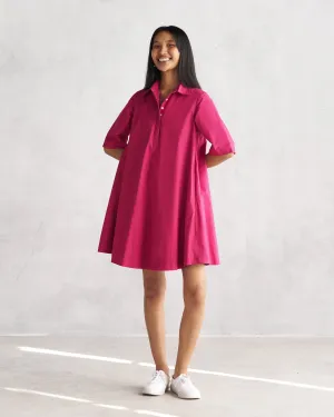 A-line Short Dress - Berry Smooth Outline
