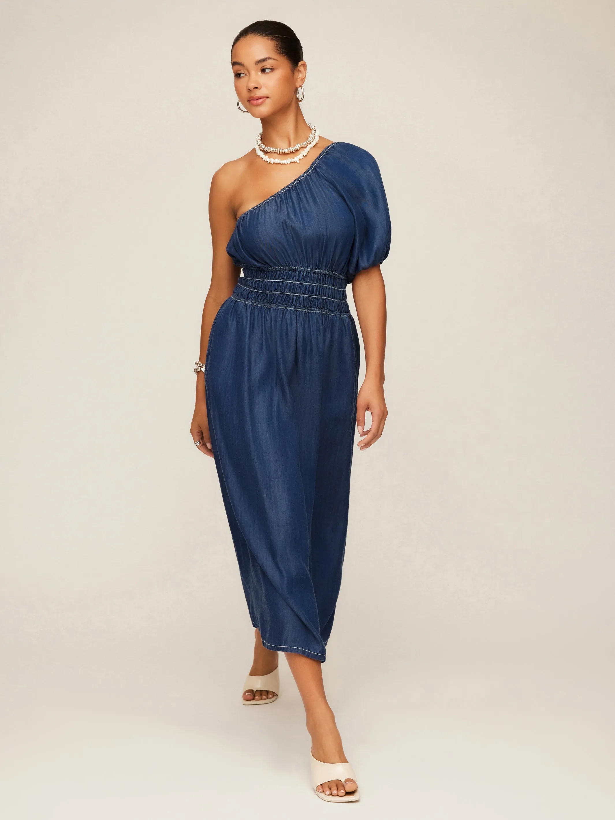 Abilene One-Shoulder Midi Dress Street Elegance