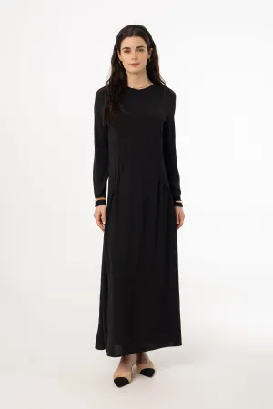 Black Detail Maxi Dress Mood Friendly Balanced Light