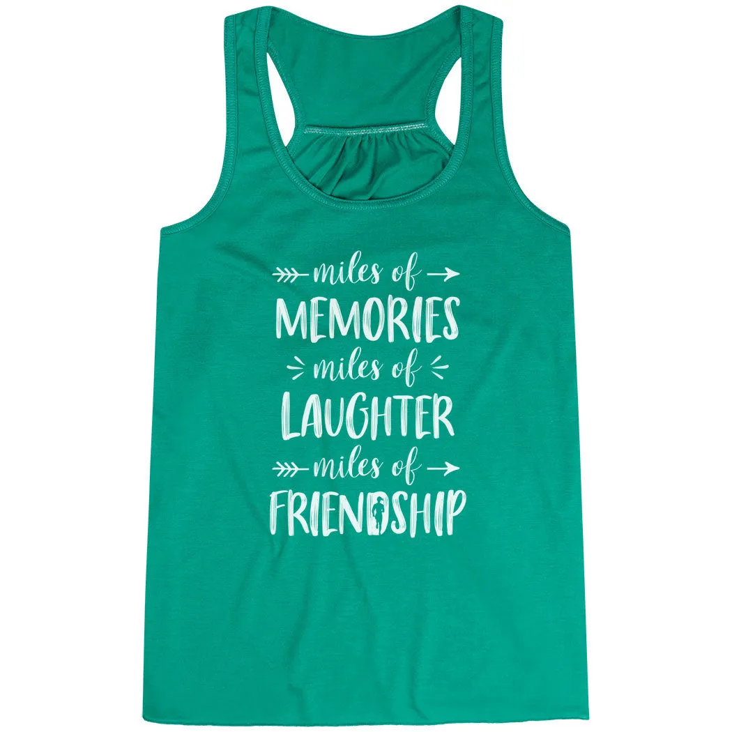 Workout Ready Fabric Daily Cool Flowy Racerback Tank Top - Miles of Friendship Mantra