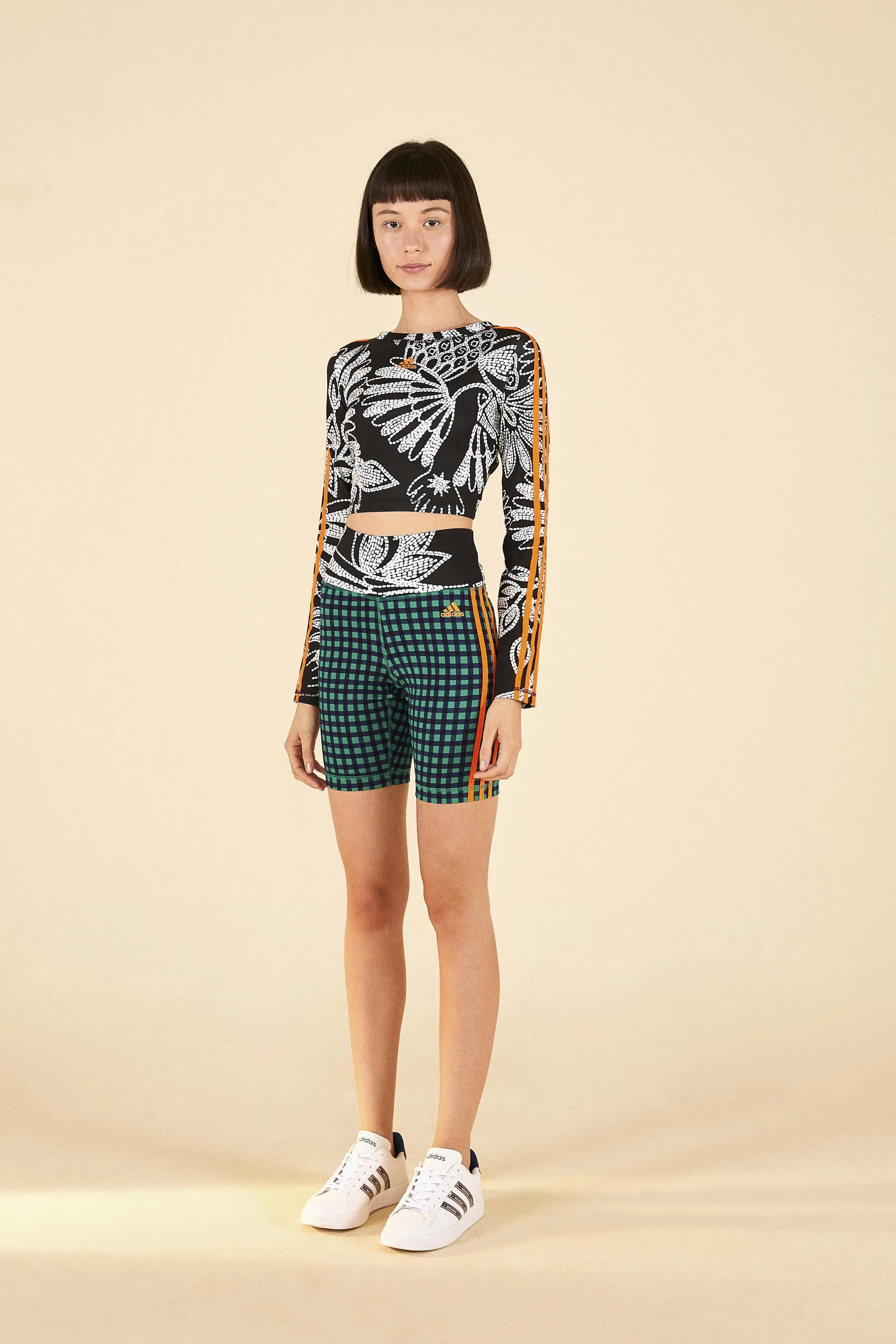 Minimal Design Anti Pilling Technology Adidas Farm Bike Shorts Green