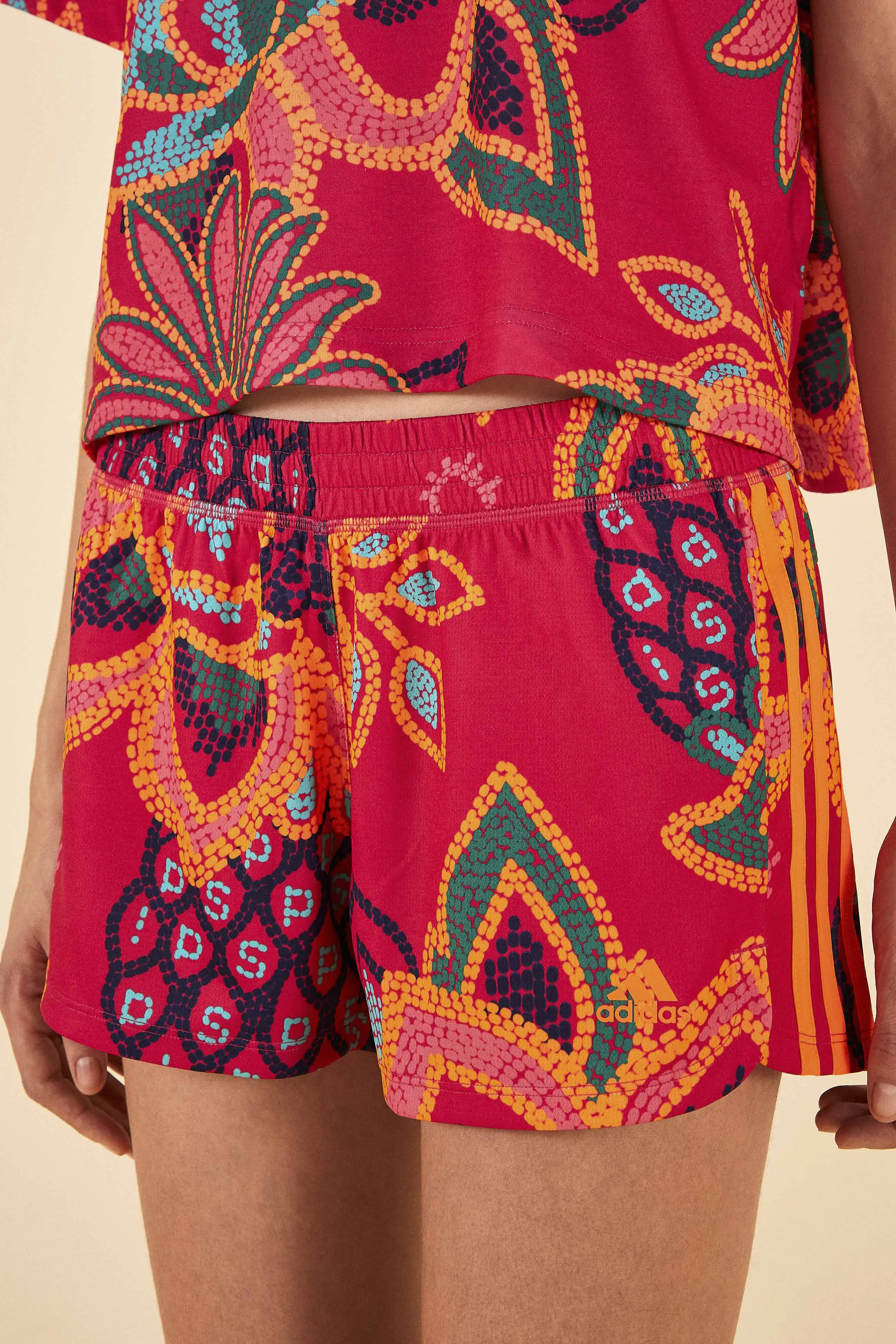 Adidas Farm Pacer Shorts Vivid Berry Abrasion Resistant Surface