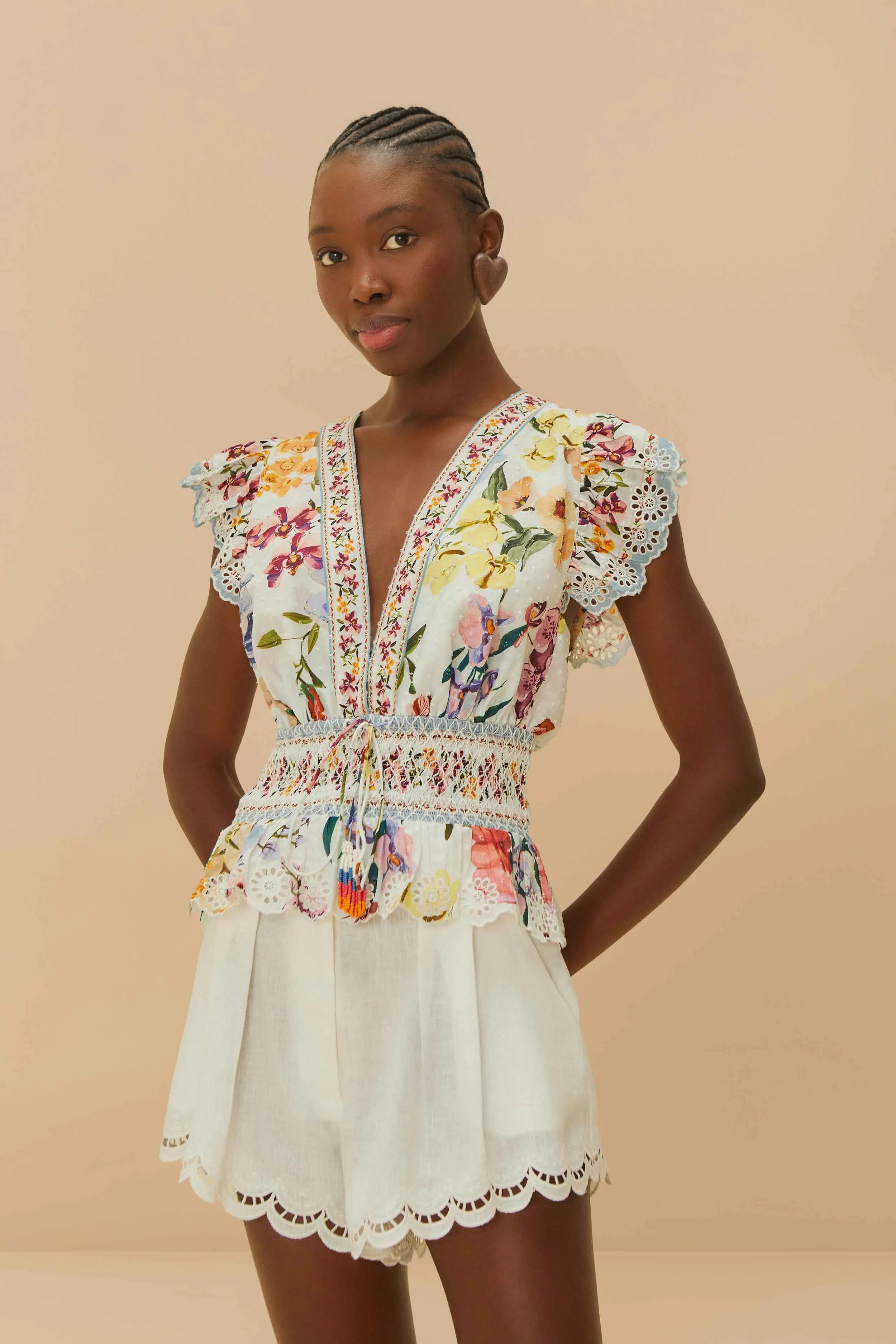 Ventilated Design Off-White Richelieu Euroflax? Premium Linen Shorts