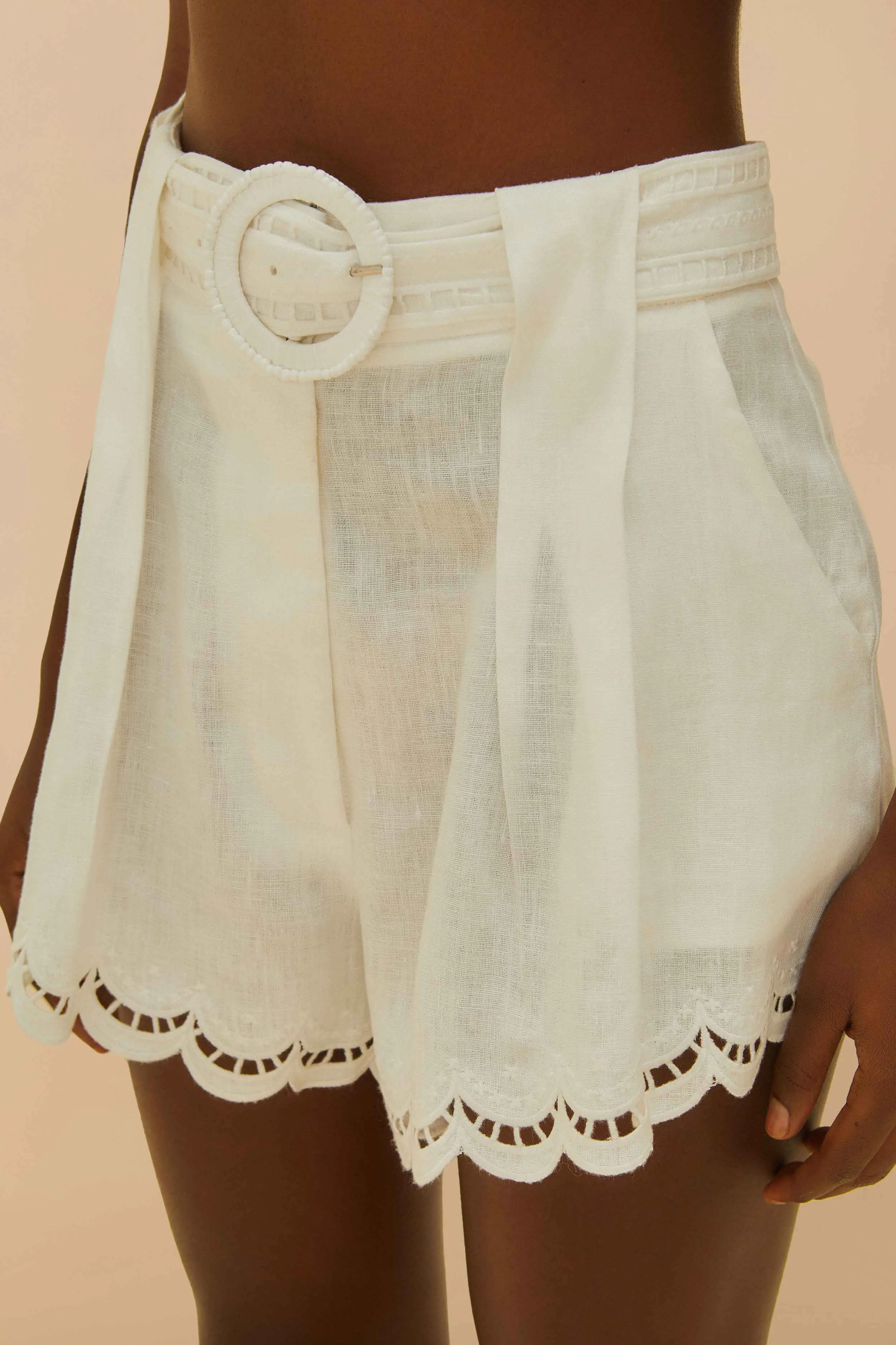 Off-White Richelieu Euroflax? Premium Linen Shorts Four Way Stretch Fabric Flats