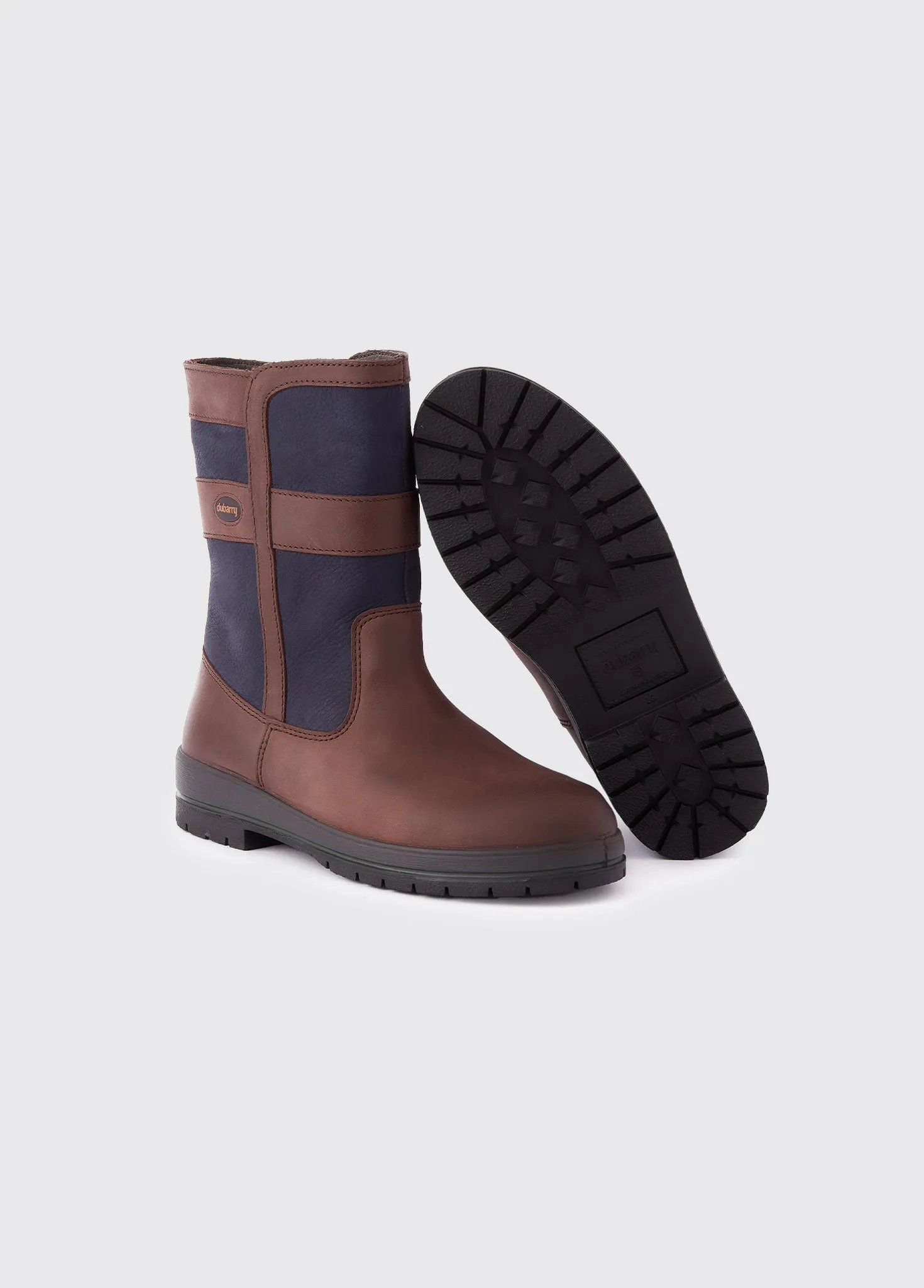 Traction Grip sole Roscommon Ladies' Short Rain Boot - Navy/Brown