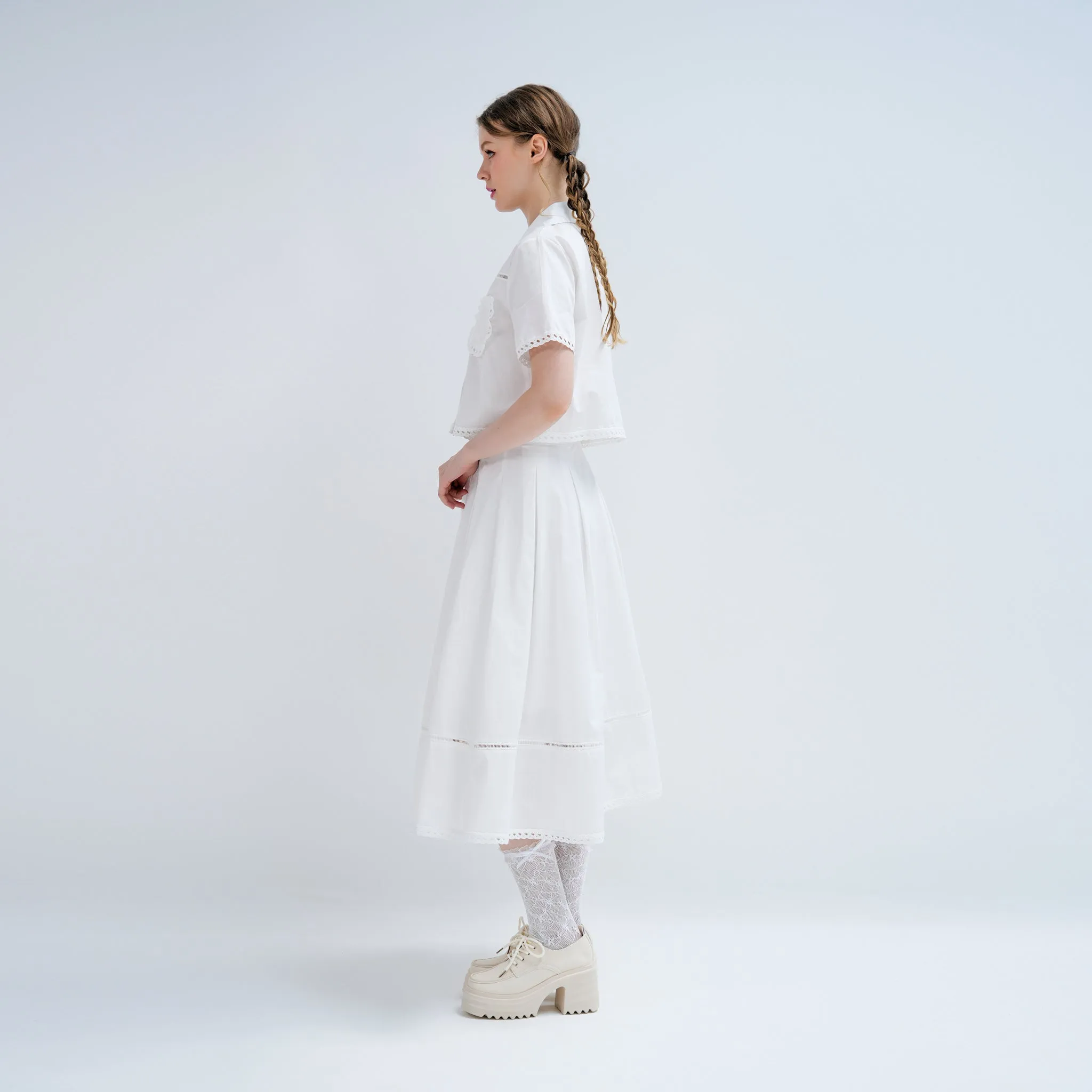 Midi Cotton Skirt Luxury Feel Clean Mood