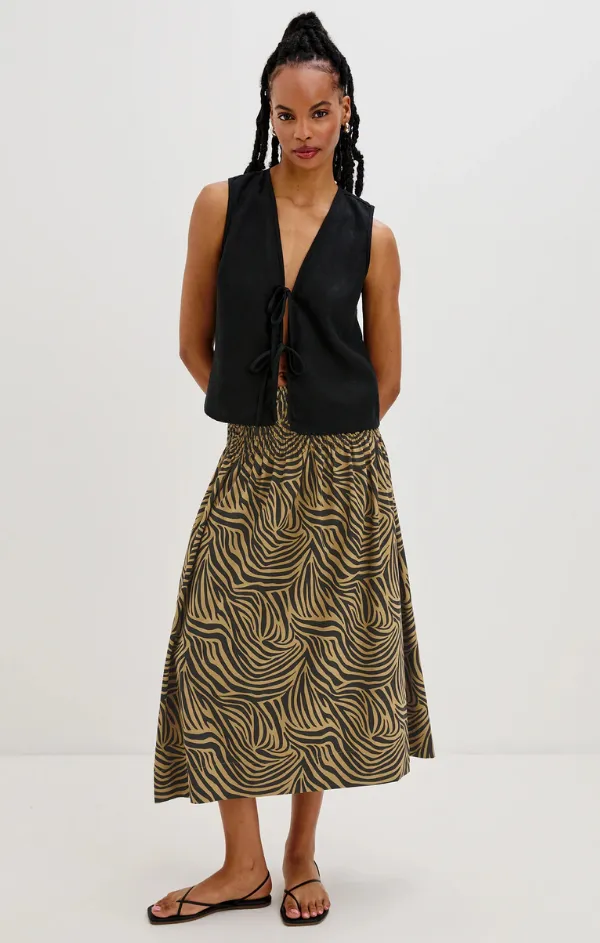 Alessa Skirt Foil Print Breezy Fit