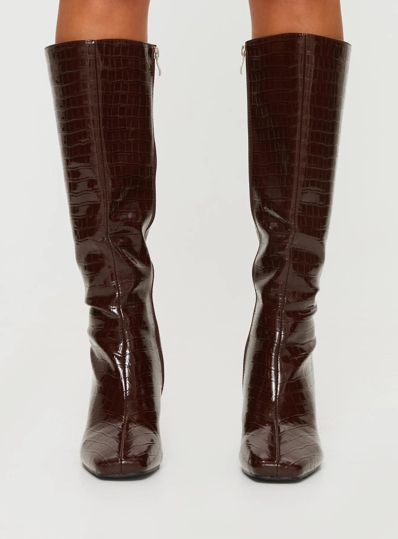 Hard Grip Alexx Knee High Boots Burgundy