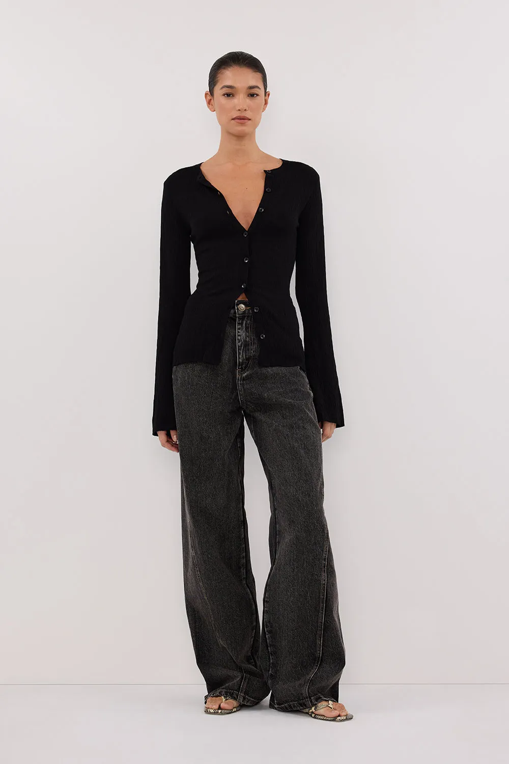 Fall Fashion ALIAS BLACK LONG SLEEVE KNIT TOP