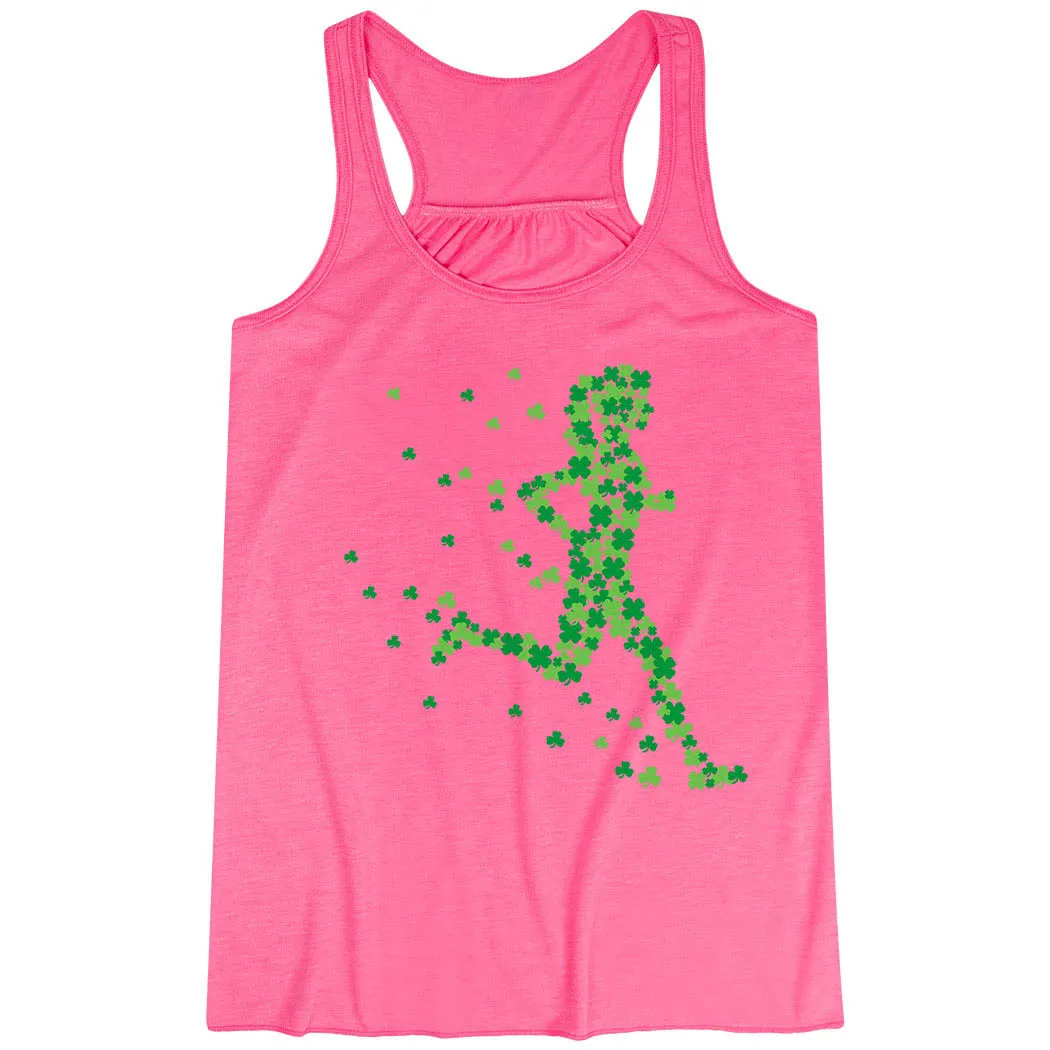 Flowy Racerback Tank Top - Lucky Runner Girl Yoga Friendly Back Design Vented Panels