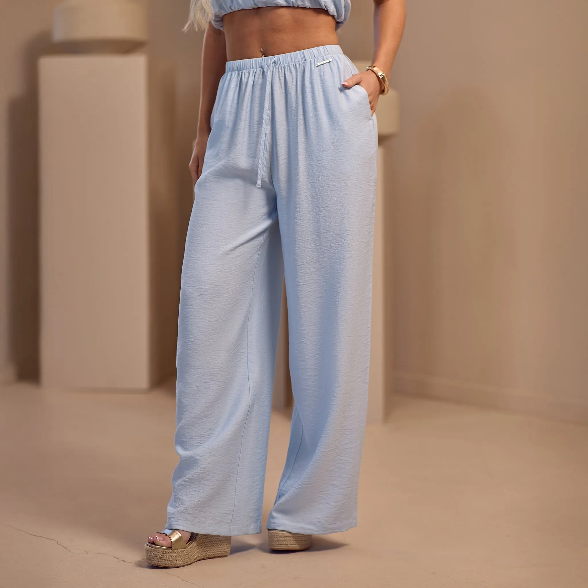 Gym King Signature Woven Trousers Petite - Fresh Blue Reinforced Knees Simple Utility