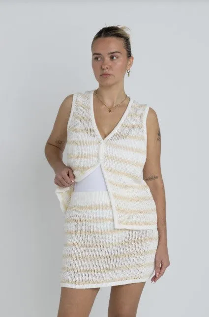 Rhythm Womens Skirt Sol Stripe Knit Mini Minimal Comfort