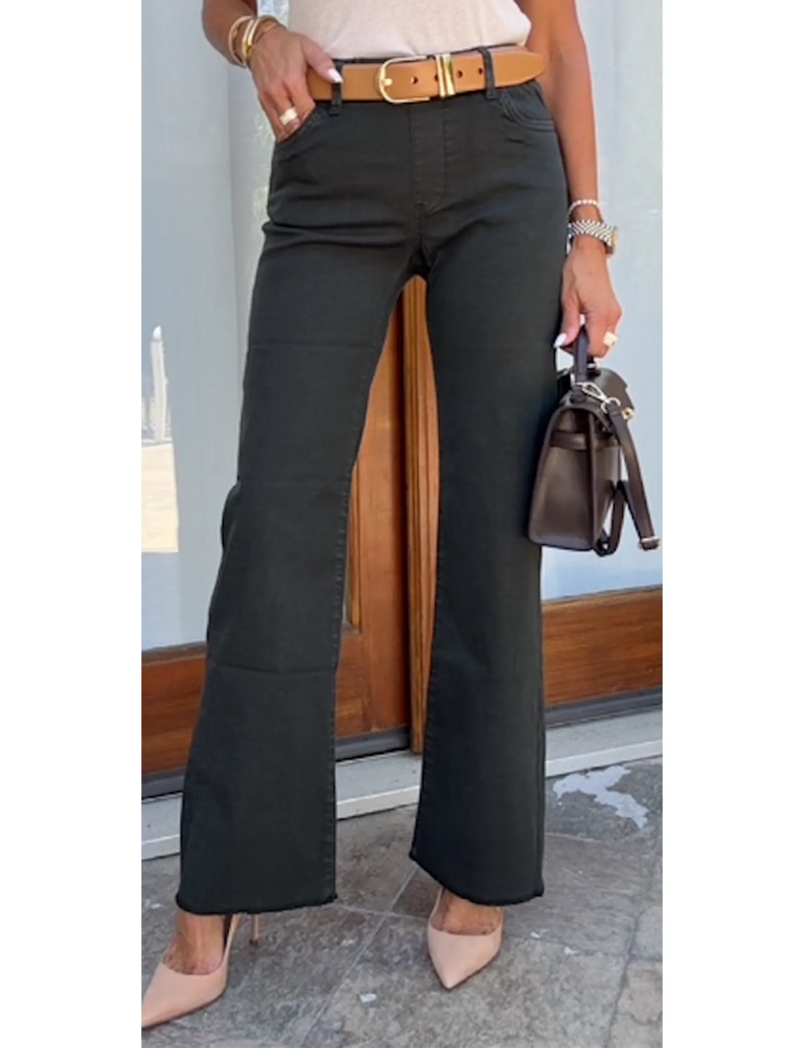 Ultimate Wear LowProfileTopstitching Amanda Long Pant, Deep Green