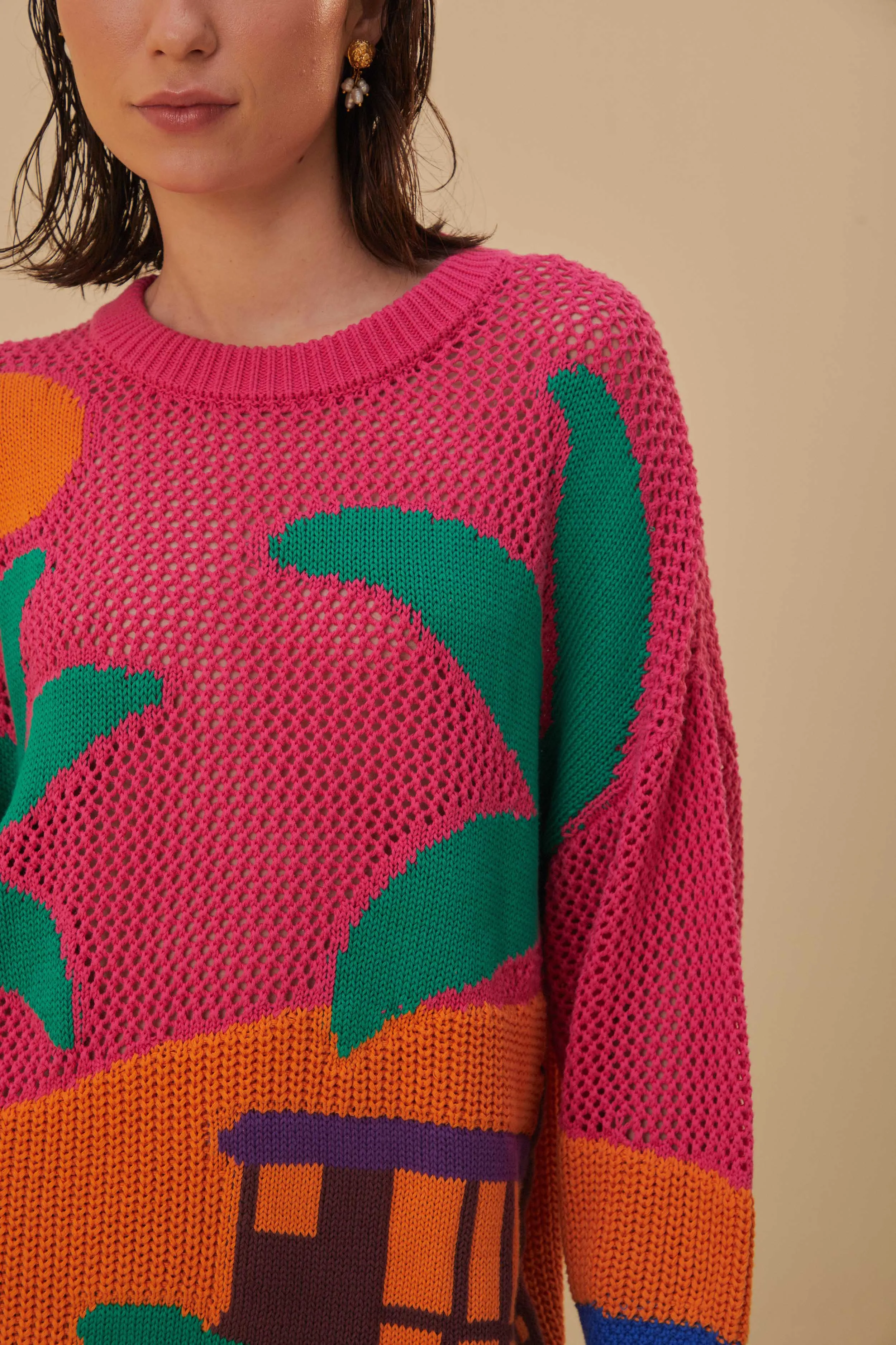 Amazon Stamps Knit Sweater Cozy Classic Breathable Openwork Knit