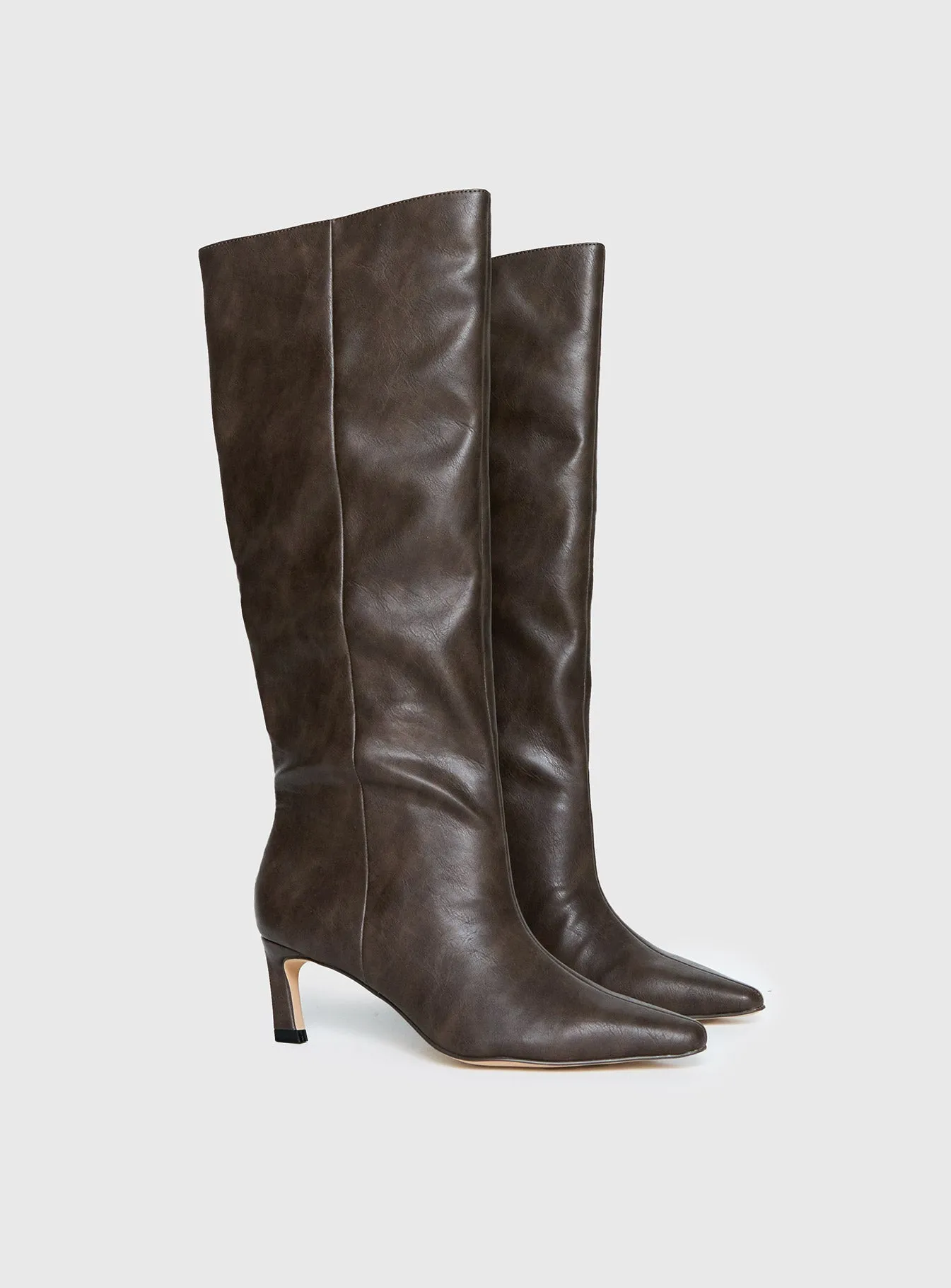 Replaceable Parts Aminah Knee High Boots Charcoal