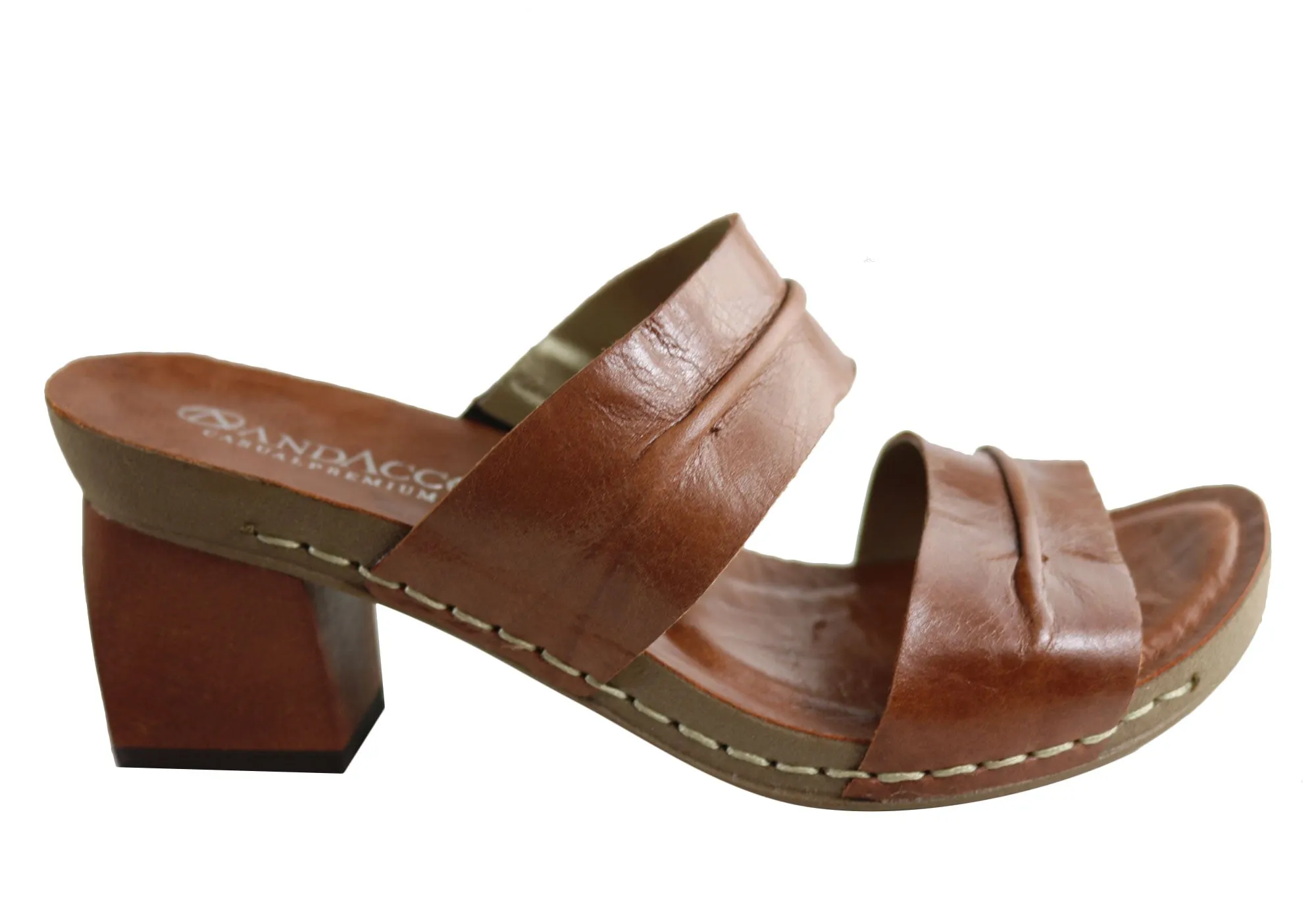 Fashionable Booties Low Top Andacco Meadow Womens Leather Mid Heel Slides Sandals Made In Brazil