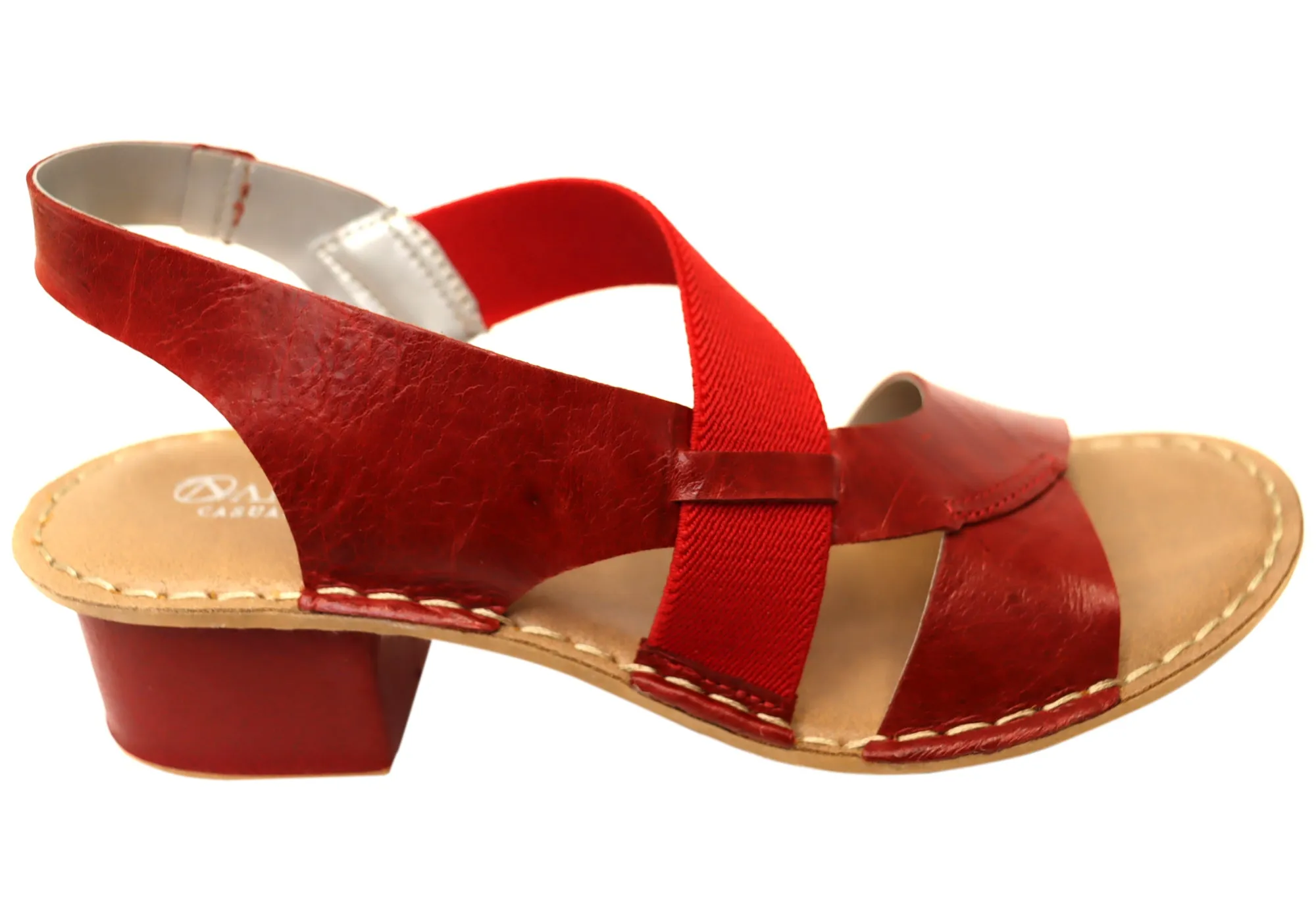 Andacco Meliza Womens Comfortable Brazilian Leather Low Heel Sandals Romantic Wedding Shoes Comfort Mood