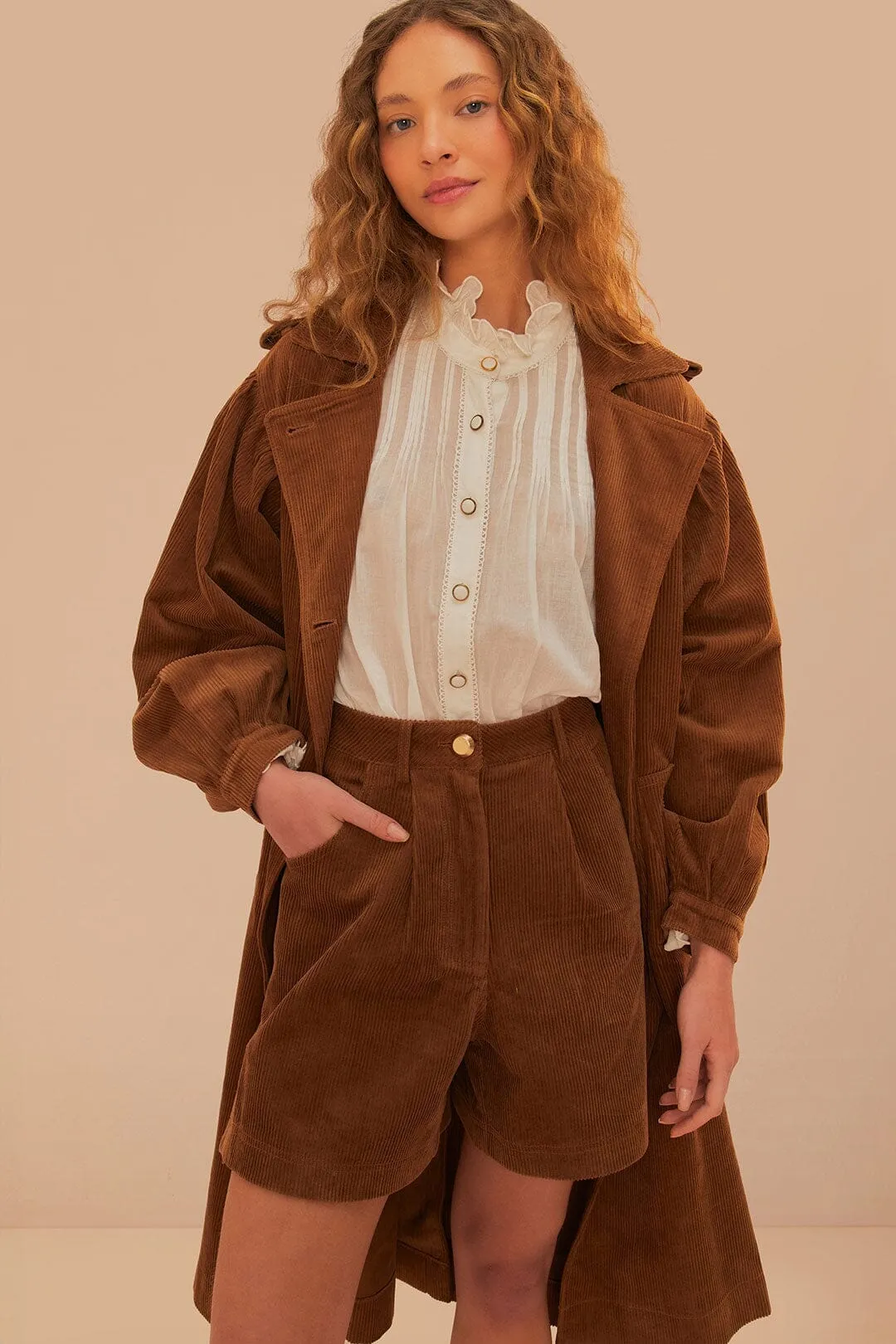 Sport Flex Fit Machine washable Caramel Corduroy Shorts