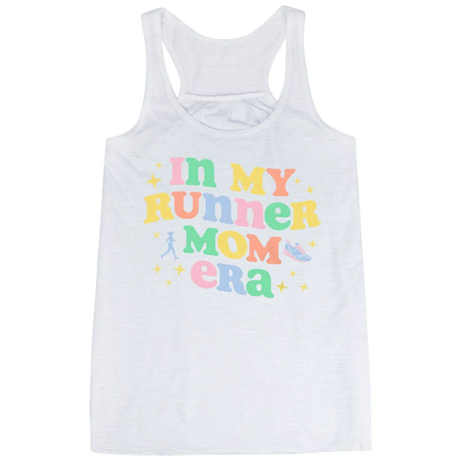 Flowy Racerback Tank Top - In My Runner Mom Era middle aged users maintenance free