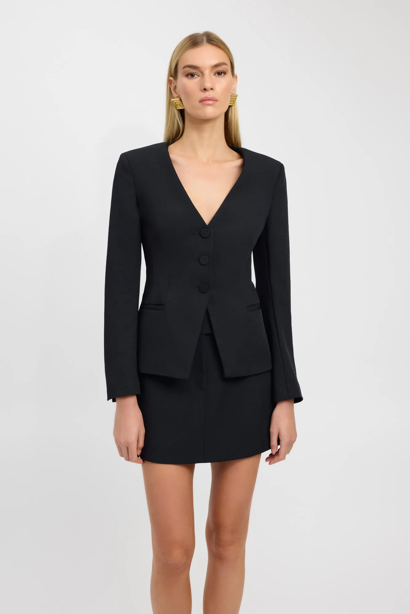 Ariel Vee Jacket Clean Street Look Water Resistant Fabric