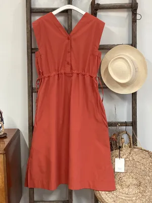 Athena Organic Cotton Dress in Rust Casual Elegance Perfect Wear