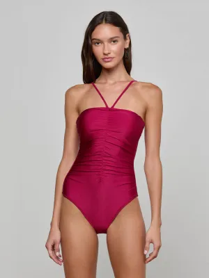 Swim Fun Tropical Fun Aubrey Ruched One-Piece Swimsuit