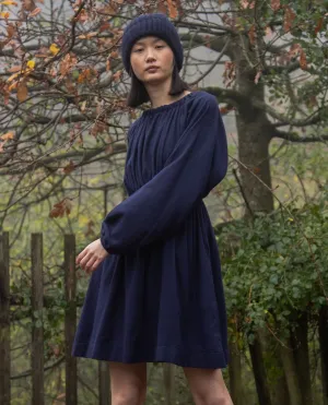 Fluid Cut Ava-Jane Organic Cotton Brushed Twill Dress in Night Sky