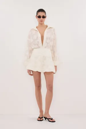Designer Inspired Easy Outfit AZALEA OFF WHITE JACQUARD MINI SKIRT