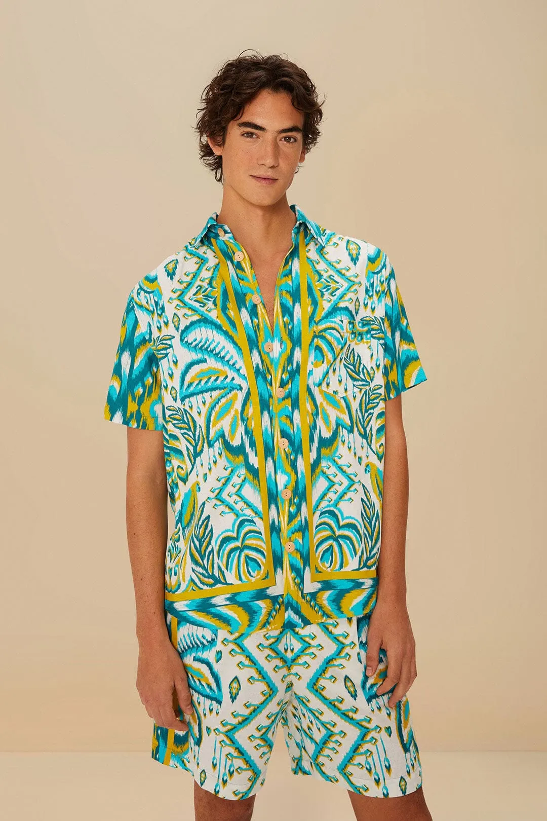 Sand Tropical Tapestry LENZING? ECOVERO? Euroflax? Shorts Hidden Storage Compartment