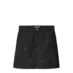 Carhartt WIP Womens Maeve Double Knee Skirt Black Stone Washed Embroidered Detail tech fabric