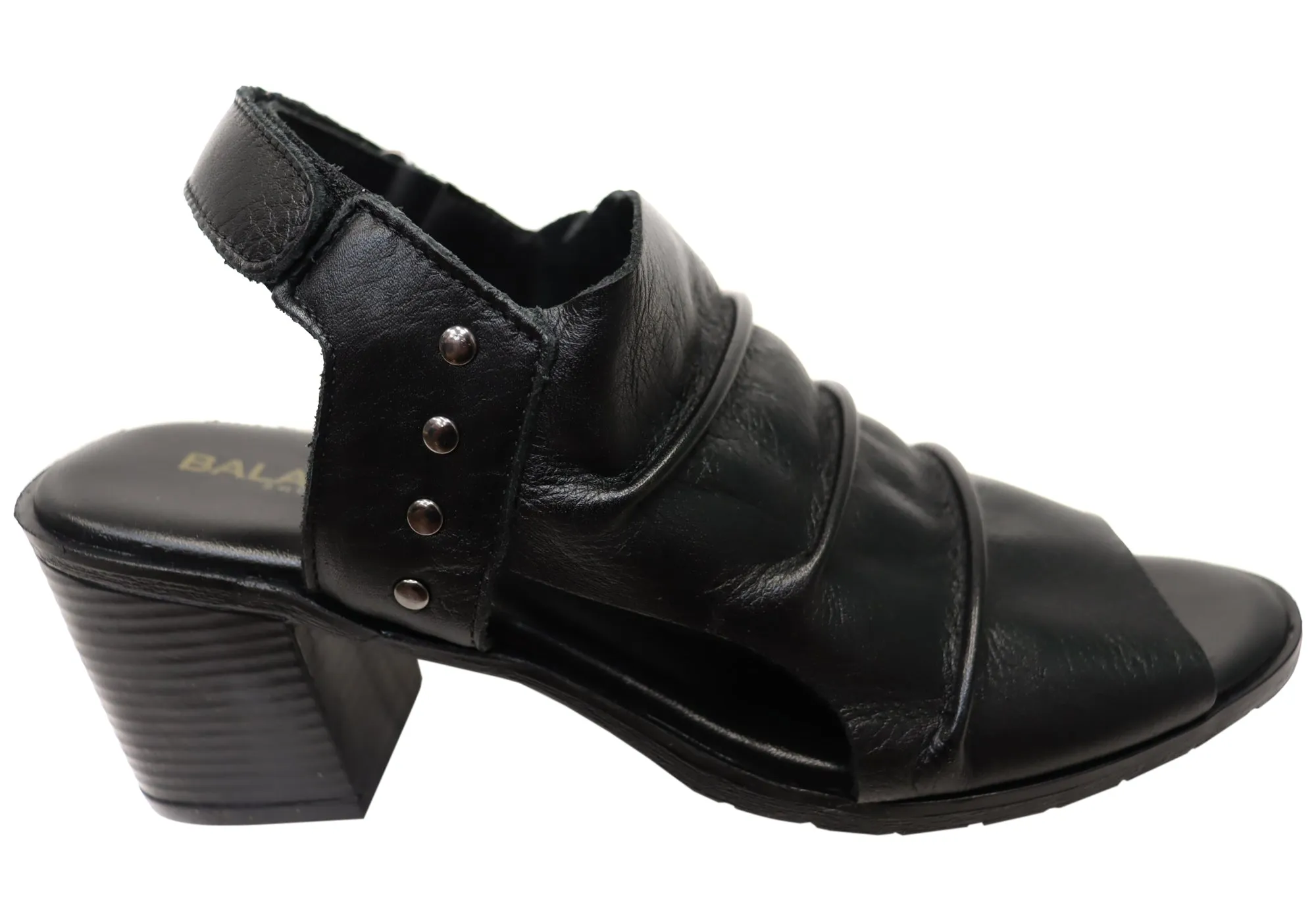 Vogue Inspired Balatore Cassie Womens Comfortable Brazilian Leather Mid Heel Sandals