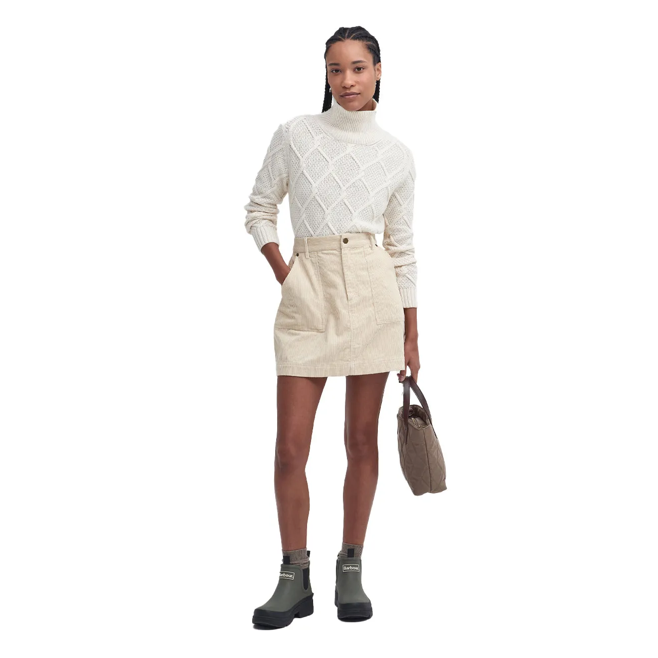 Soft Layers Outfit Diary Barbour Womens Anya Mini Skirt White Pepper