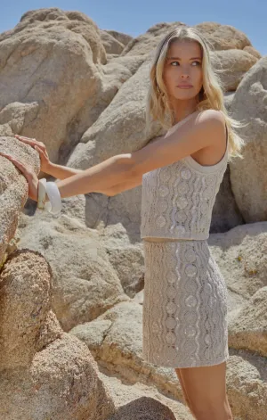 Beaded Dawn Mini Skirt Flexible Knit