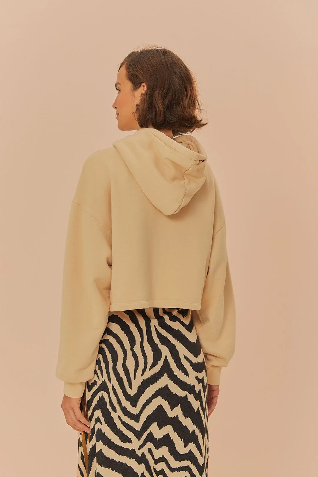 Beige Adidas Farm Rio Sweatshirt Non Irritating Seams Dimensional Stability