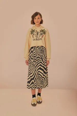 Beige Adidas Farm Rio Sweatshirt Ribbed Hem Detail Inner Layer