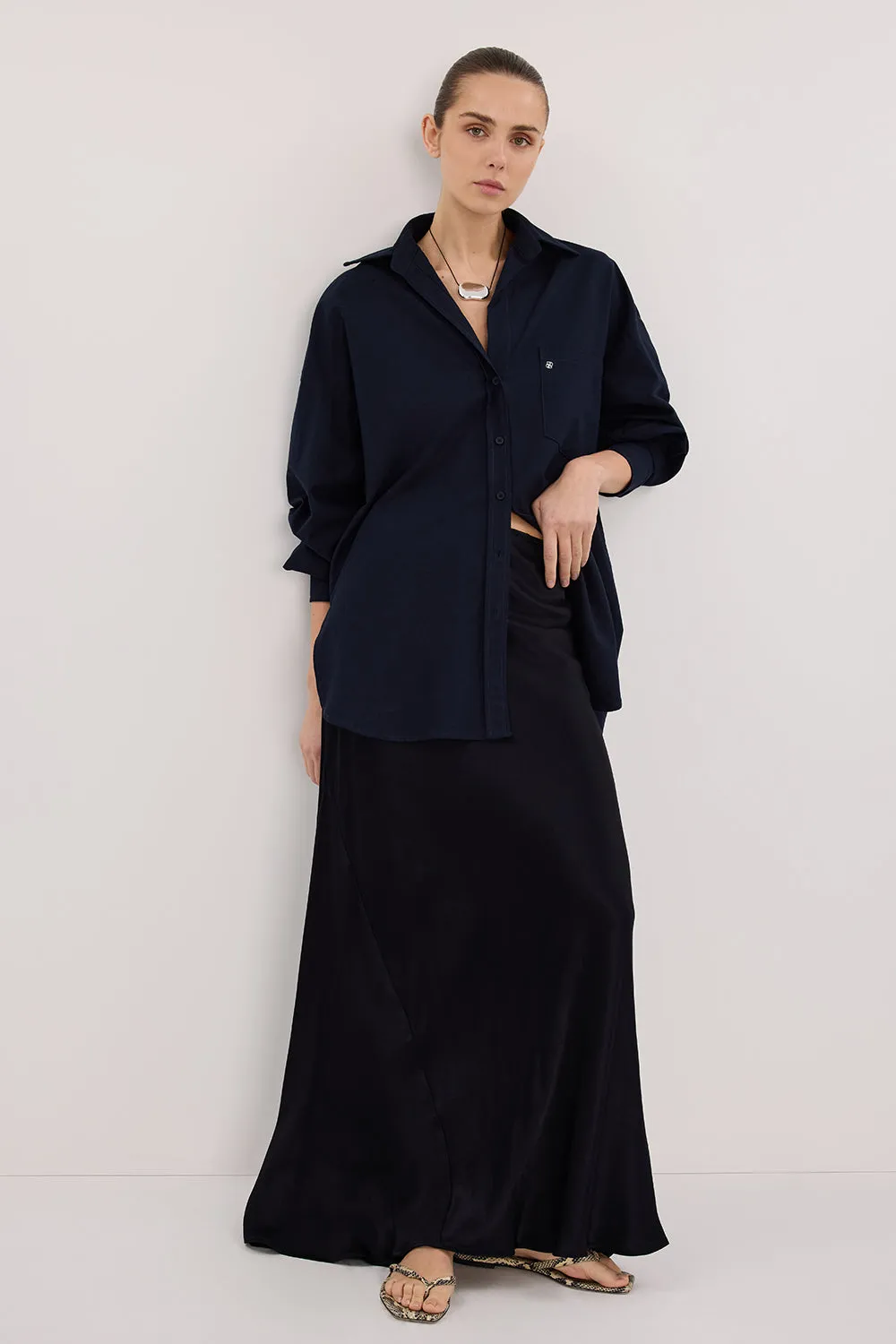 CHARLI INK SATIN MAXI SKIRT Neutral palette