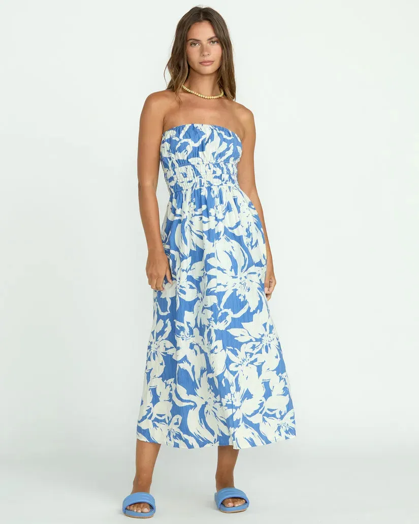Off-Shoulder Billabong Womens Dress In The Sky Midi