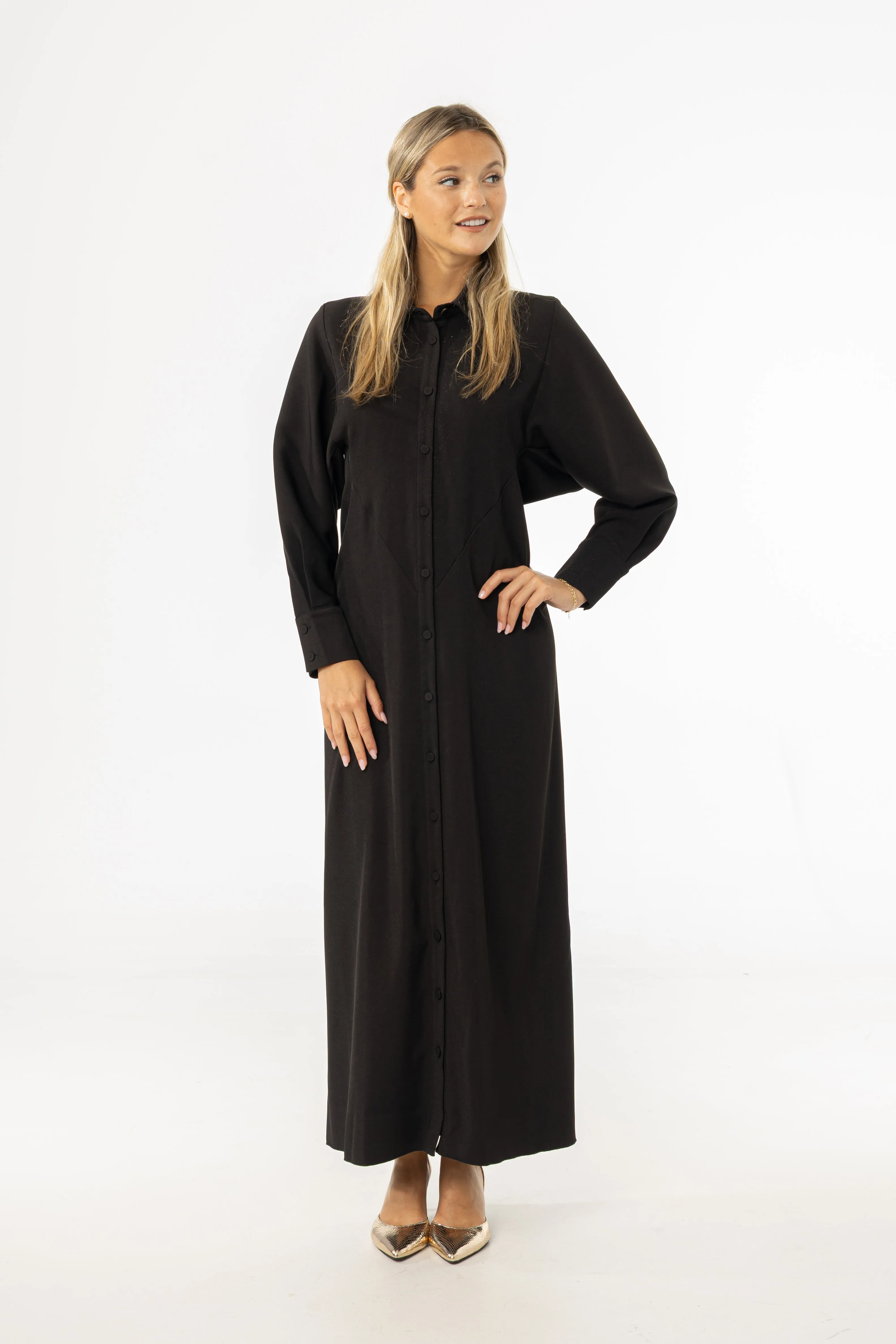 Black Empire Maxi Dress Peach Tone Non-Pilling