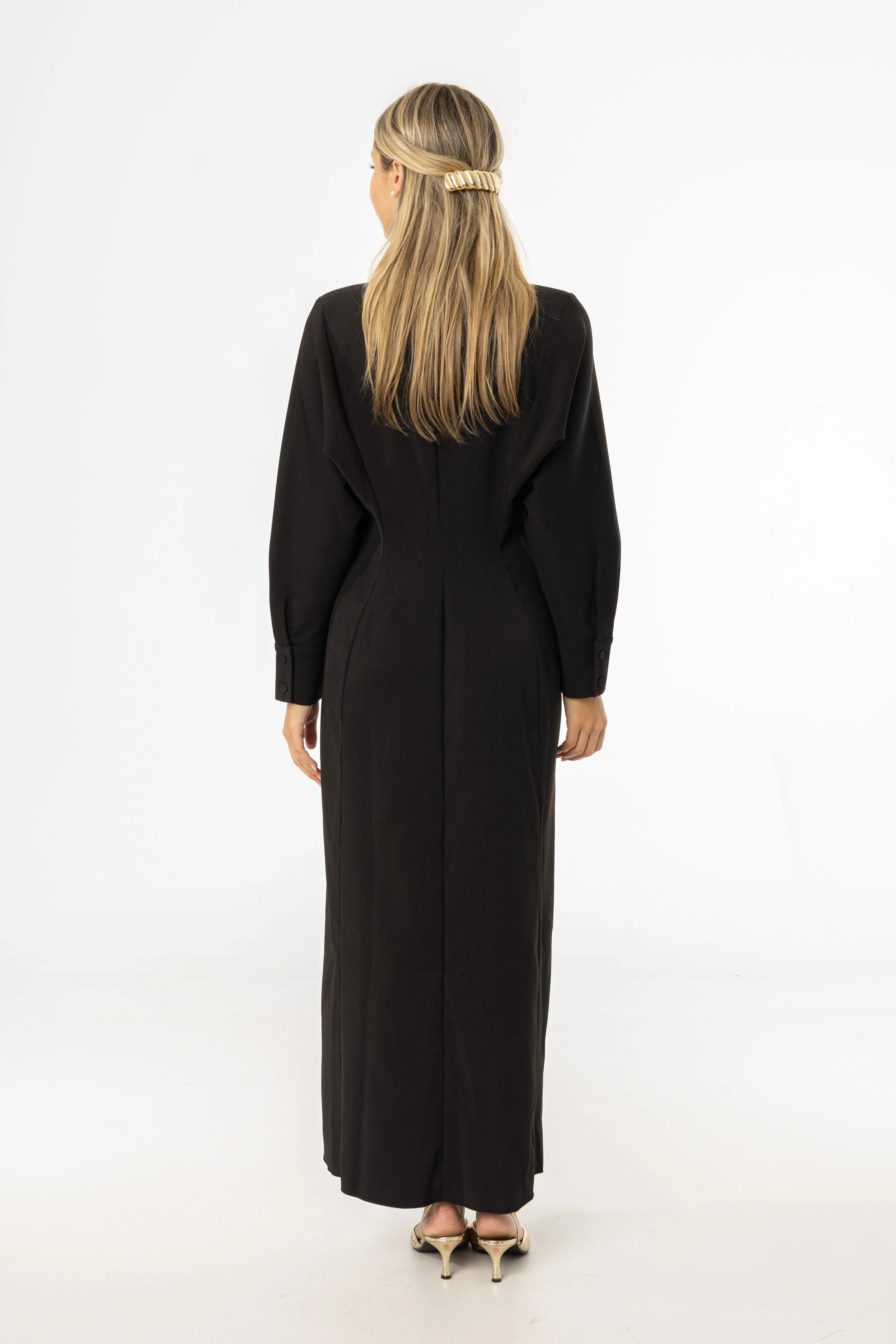 Black Empire Maxi Dress Modern Soft Timeless and Comfortable