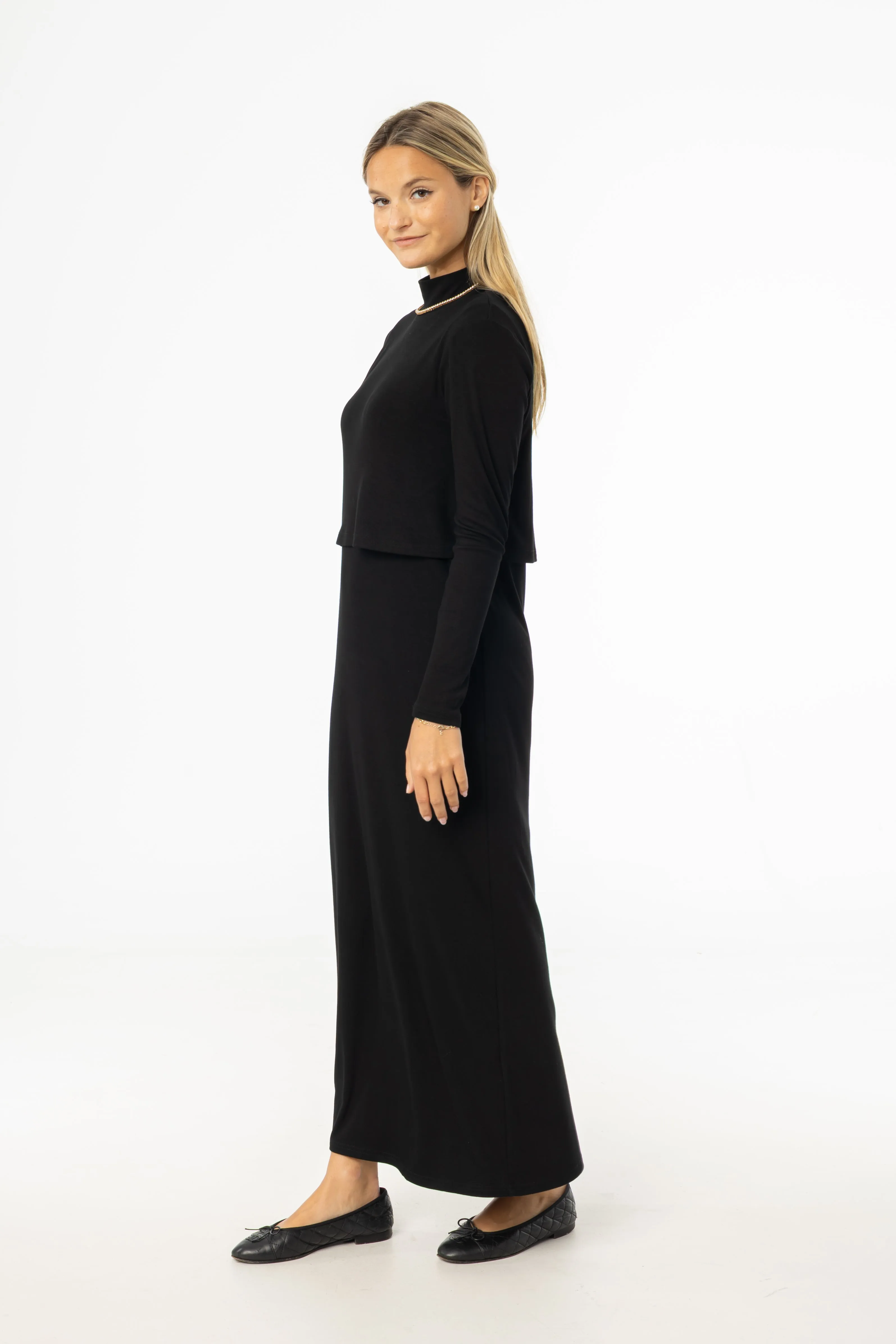 Chic Appeal Black Overlay Maxi Dress