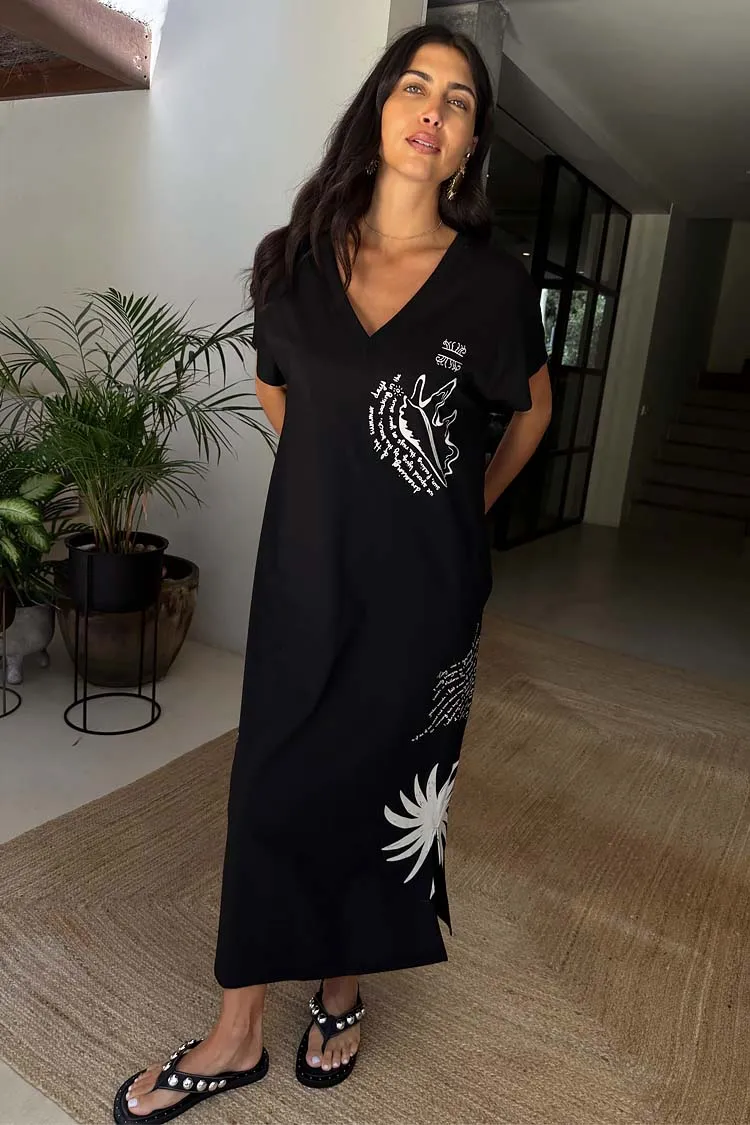 Daily Movement Black Palma T Shirt Dress