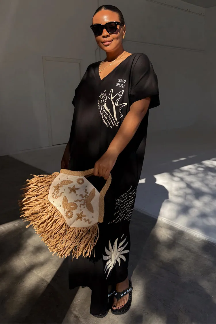 Neutral Finish Black Palma T Shirt Dress