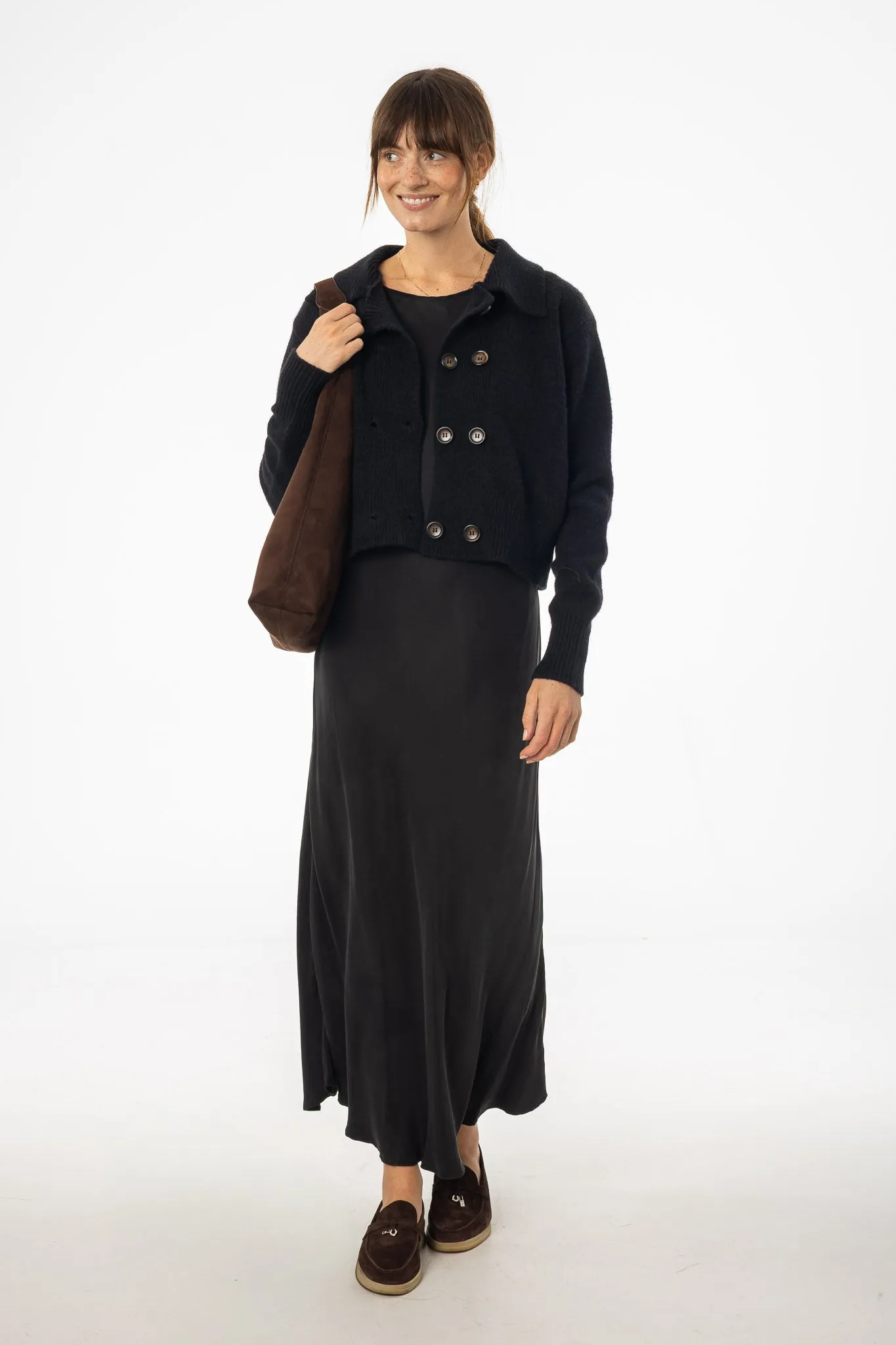 Black Slip Jumper Simple Spirit Softly Structured