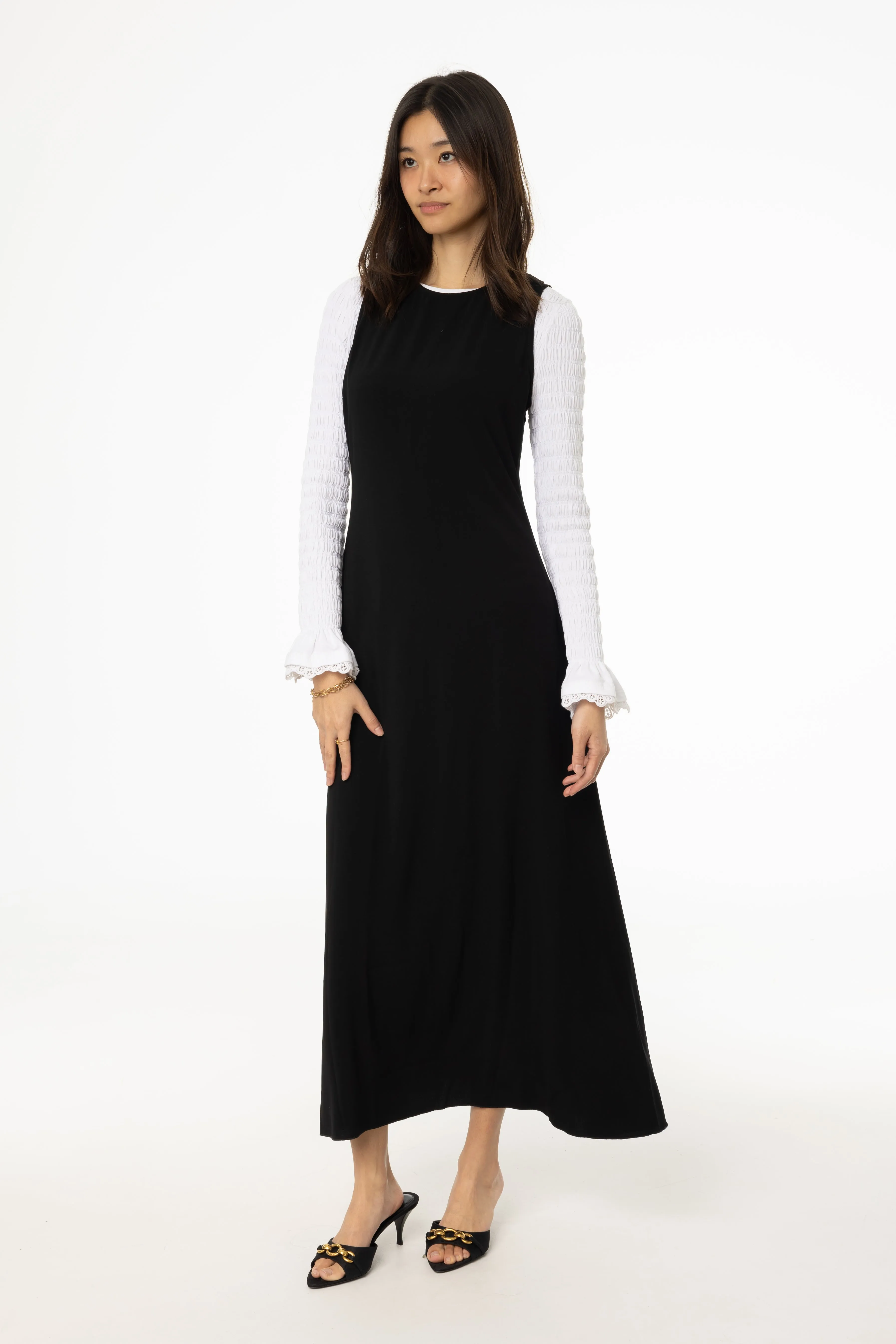 Black Solid Jumper Back-Pocket Formal Choice