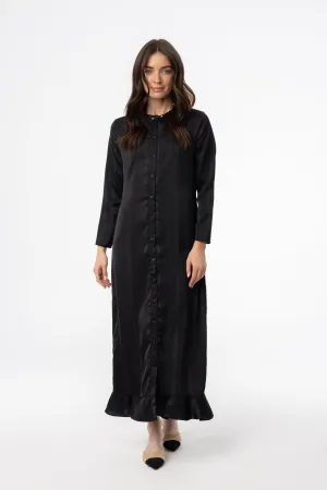 Black Striped Button Down Maxi Perfect Length