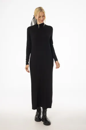 Black Turtleneck Basic Maxi Romantic Style