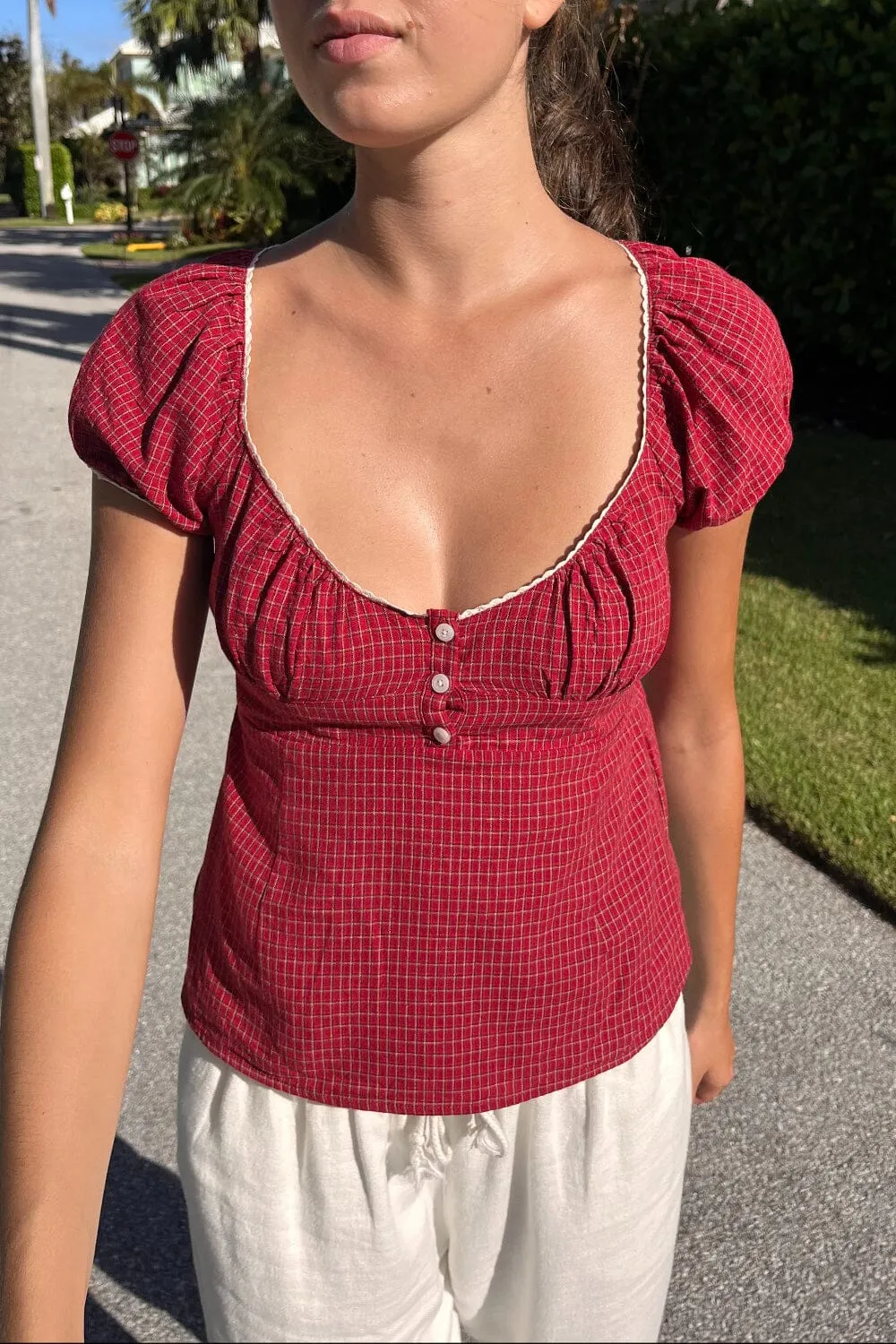 Formal Elegance Blair Plaid Top