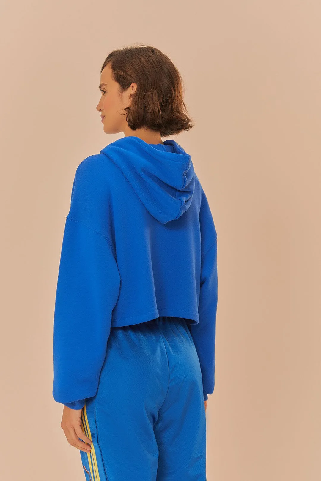 Blue Adidas Farm Rio Sweatshirt Non Restrictive Silhouette Texture Detail