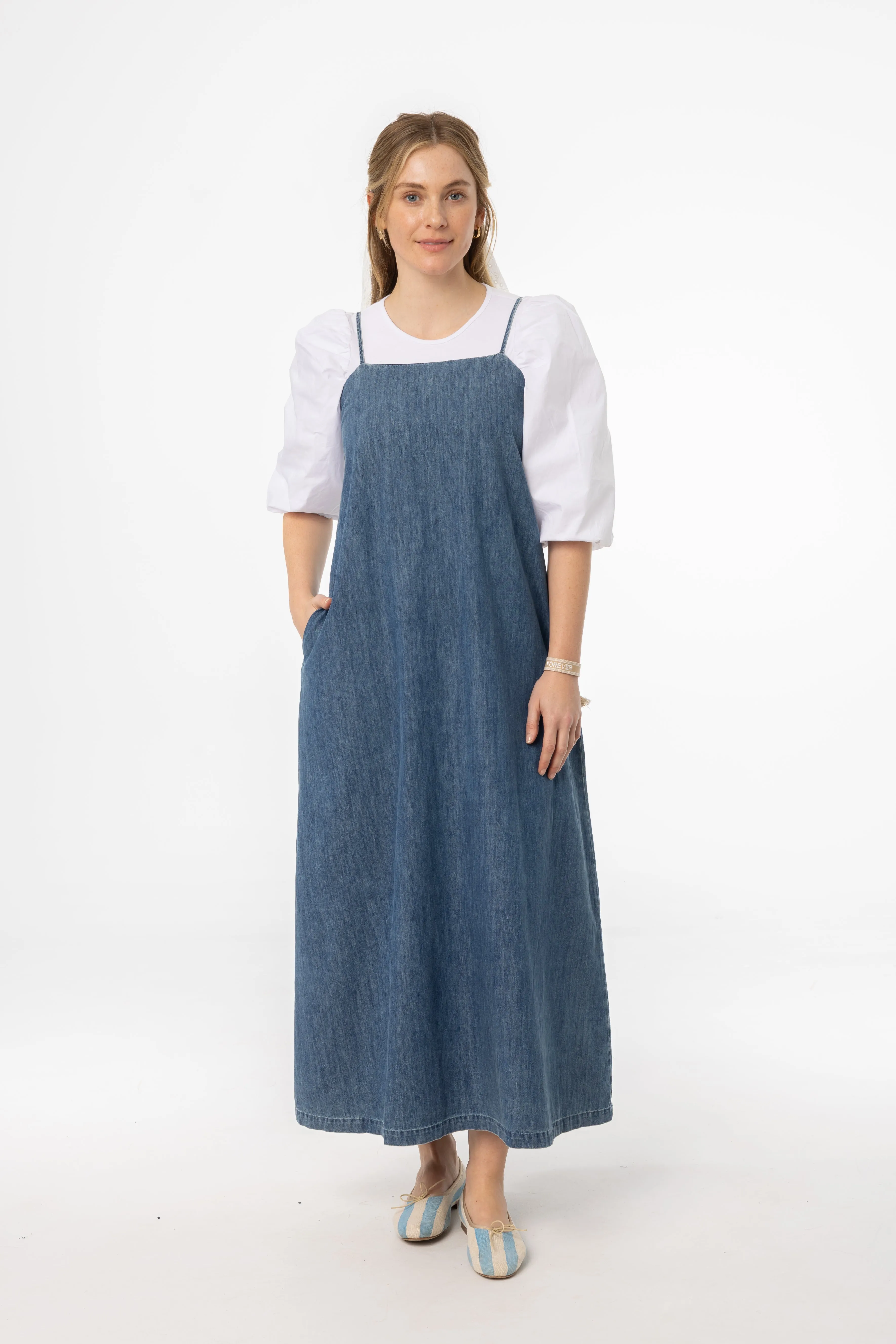 Effortless Style Whimsical Mood Blue Denim Jumper